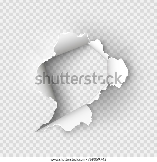透明な背景に破れた紙に破れたギザギザの穴 のベクター画像素材 ロイヤリティフリー