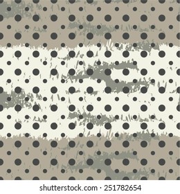 Ragged monochrome dot pattern, seamless vector background.