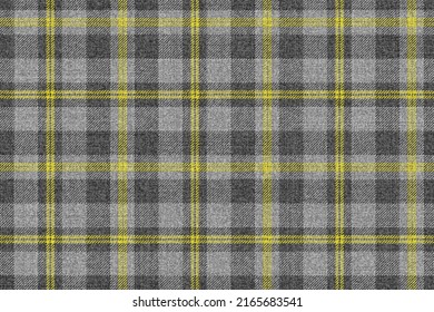 ragged motley grungy fabric seamless texture yellow checkered lines on black gray squares background for gingham, plaid, tablecloths, shirts, tartan, clothes, dresses, bedding, blankets