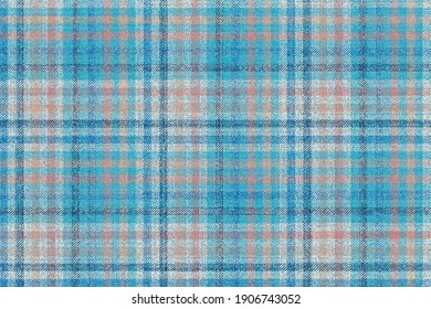 gesprungene alte Stoffstruktur blaue Farben mit roten Streifen aus traditionellem Schachbrettmuster nahtlose Ornamente für Plaid, Tischdecken, Hemden, Kleidung, Kleider, Kleider, Tartan
