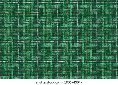 ragged old fabric texture bright green on black of traditional checkered gingham seamless ornament for plaid, tablecloths, shirts, tartan, clothes, dresses, bedding