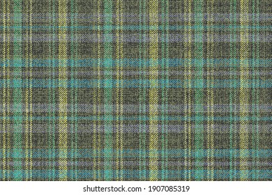 ragged old fabric texture night bright neon colors on dark olive background, traditional checkered gingham seamless ornament, for plaid, tablecloths, shirts, clothes, dresses, tartan