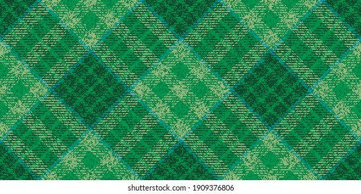 gepflückte alte Stoffstruktur Farben des Patrick's Day Farben Grün traditionell karierte diagonale Tartan nahtlose Ornament für Plaid, Tischdecken, Hemden, Kleidung, Kleider, Bettwäsche, Gingham