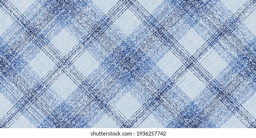 ragged old grungy fabric texture  light and dark blue checkered gingham seamless for plaid, tablecloths, shirts, tartan, clothes, dresses, bedding, blankets