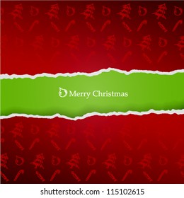 Ragged paper with christmas pattern. Eps10 vector.