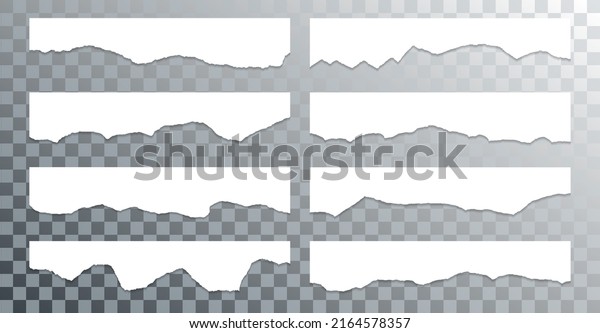 Ragged\
paper edge borders vector collection. White tattered fragments set.\
Cardboard or paper ragged edges with shadows 3D design. Grunge\
teared page strip pieces. Blank divider\
fragments.