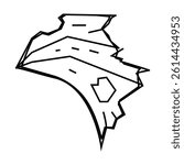 ragged wing line icon vector. ragged wing sign. isolated contour symbol black illustration