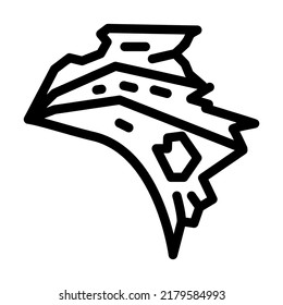 ragged wing line icon vector. ragged wing sign. isolated contour symbol black illustration