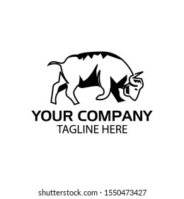 Raging Buffalo Logo Buffalo Icon Flat Stock Vector (Royalty Free ...