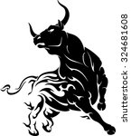 Raging Bull with Flame Trail