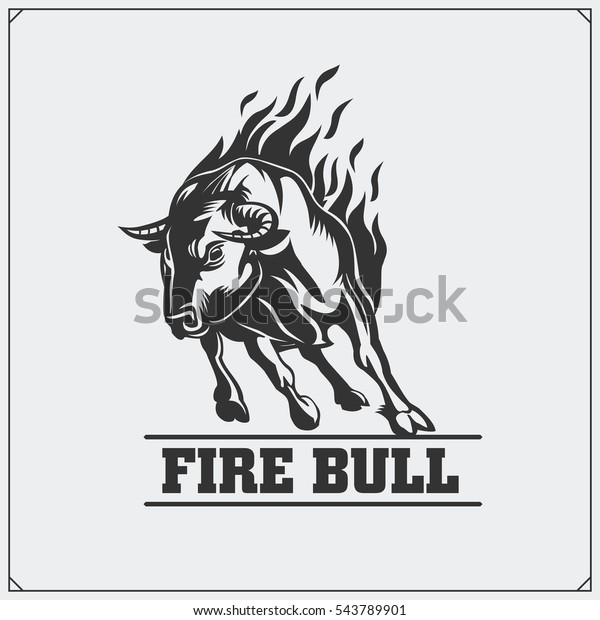 Raging Bull Vector Emblem Label Badge Stock Vector (Royalty Free) 543789901