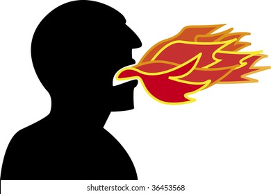 raging man belch flame