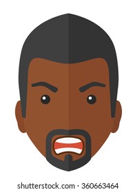 Raging man screaming.