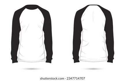 raglan blank t-shirt front and back view