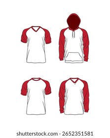 Raglan Hand Drawn Vector on White Background