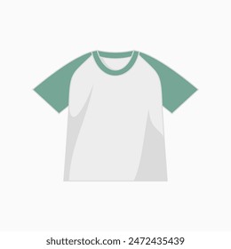 Raglan light green tshirt template freehand drawing vector