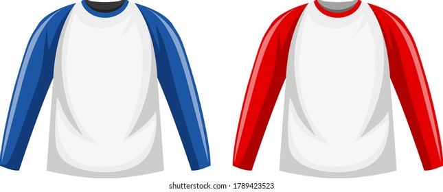 Raglan long sleeve t-shirt illustration