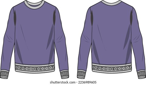 Ilustración de la plantilla vectorial de camiseta de manga larga Raglan