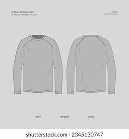 RAGLAN LONG SLEEVE T-SHIRT VECTOR