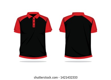 Raglan polo shirt mock up template vector illustration