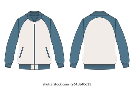 Raglan sleeve bomber jacket mockup
