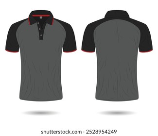 Raglan sleeve polo shirt mockup