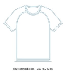 Raglan sleeve t-shirt design template 546, apparel mockup, clothing silhouette