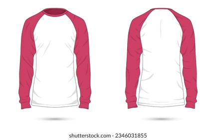 raglan sleeve t-shirt mockup front and back view