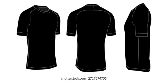 Vector de Plantilla de maqueta de camiseta de manga raglán