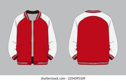 Chaqueta de barniz de la manga Raglan delantera y trasera. Chaquetas deportivas, casacas de béisbol