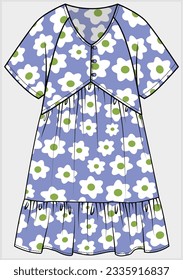 RAGLAN-SLEEVES V NACKFRONT, OFFENE FLORALFLORALFRISCHE DRESS FÜR ZEHN- UND KID-MÄDCHEN IN REDATEIDATEI