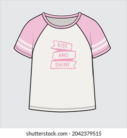 RAGLAN SPORTY TOP FOR TEEN GIRLS AND KID GIRLS IN EDITABLE VECTOR FILE