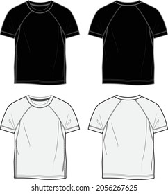 Raglan Tshirt Fashion Flat Templates