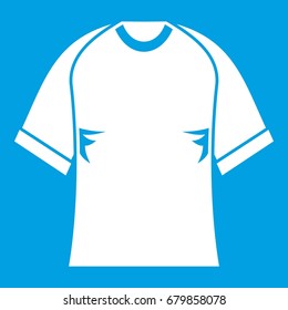 Raglan tshirt icon white isolated on blue background vector illustration