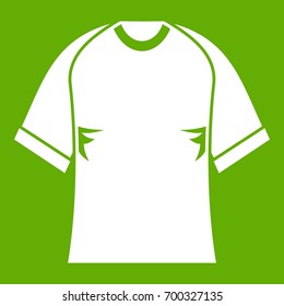 Raglan tshirt icon white isolated on green background. Vector illustration