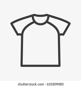 Raglan T-Shirt Minimal Flat Line Outline Stroke Icon Pictogram Symbol