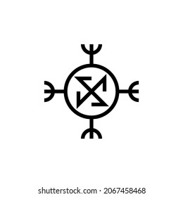 Ragnarok symbol line icon. Clipart image isolated on white background