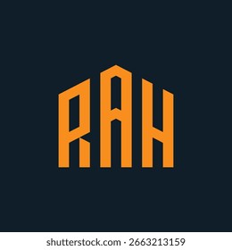 ILUSTRACIÓN VECTORIAL de Plantilla de diseño de logotipo inicial de letra RAH