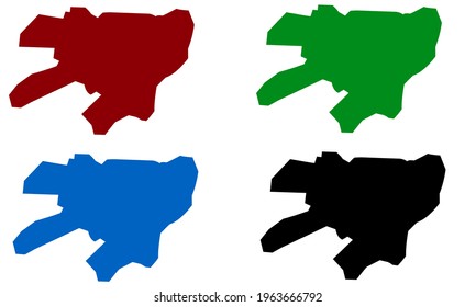 Rahim Yar Khan city map silhouette design in Pakistan with white background