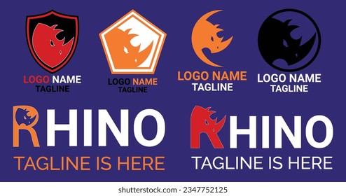 Rahino creative  logo symbol vector