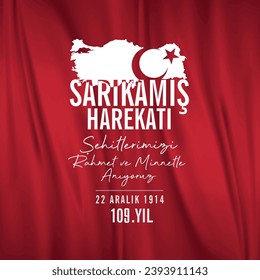 Sarıkamış Harekatı şehitlerimizi rahmet ve minnet ile anıyoruz.
translation: 22 December 1914, the 109th anniversary of the Sarıkamış operation. 