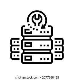 raid data recovery line icon vector. raid data recovery sign. isolated contour symbol black illustration