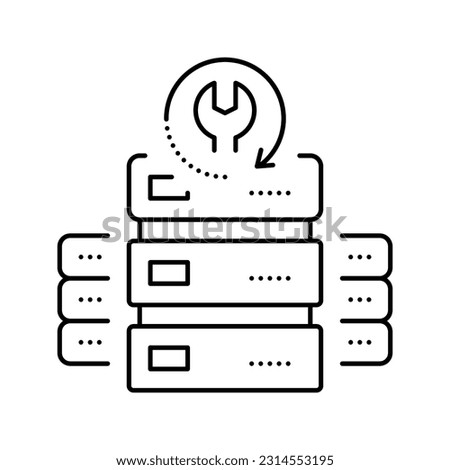 raid data recovery line icon vector. raid data recovery sign. isolated contour symbol black illustration