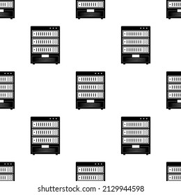 Raid Data Storage Icon Seamless Pattern, Redundant Array Of Independent Disks Vector Art Illustration