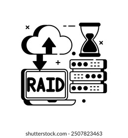 RAID Glyph Icon, Vector illustration