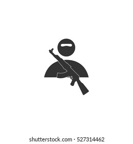 Raider icon flat. Illustration isolated vector sign symbol