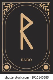 Raido runa. Road, travelling, connection. Vector illustration.