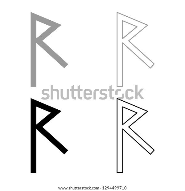 Raido Rune Raid Symbol Road Icon: เวกเตอร์สต็อก (ปลอดค่าลิขสิทธิ์ ...