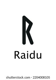 Raidu Of Runes Alphabet, Futhark. Writing Ancient Germans. Vector Mystical Symbols. 
Esoteric, Occult, Magic Illustration For Tattoos.
