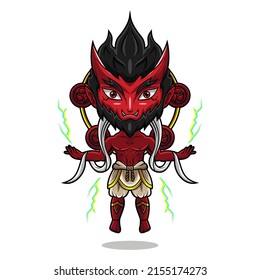 Raijin chibi mascot logo design